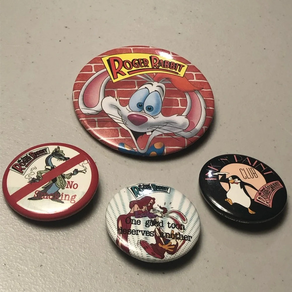 Vintage Who Framed Roger Rabbit Button Pins - Picture 5 of 6